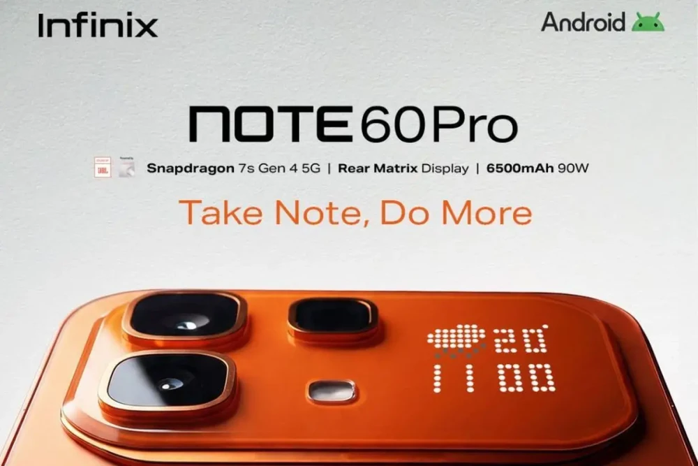 Infinix Note 60 Pro Tampil Berani, Desain Mirip Nothing Phone (3)?