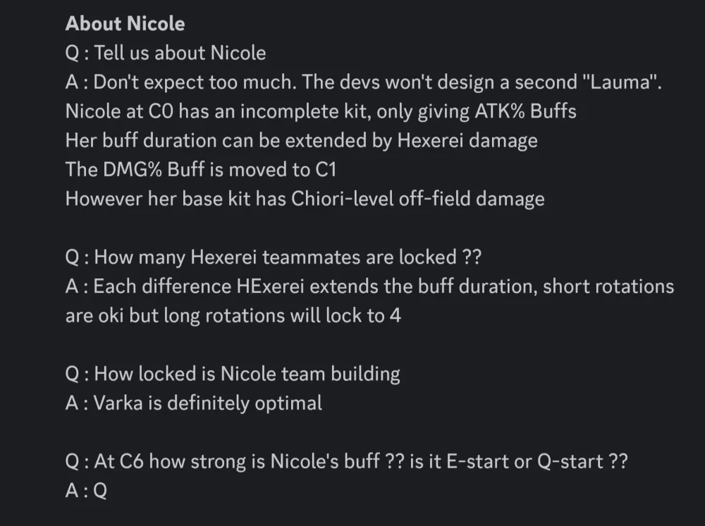 Nicole Genshin Impact